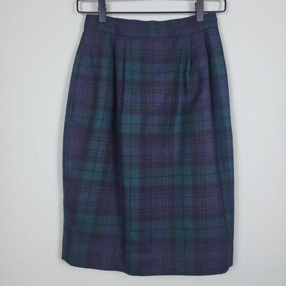 VTG Lord & Taylor Womens Tartan Wool Suit Size 6P Jacket Skirt Academia Preppy - Picture 5 of 14